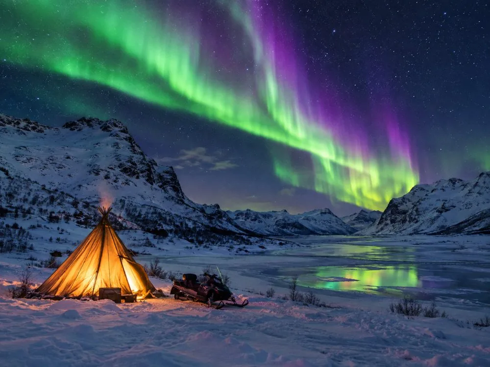 Arctic All-in-One Night: Dog Sledding, Snowmobiling & Aurora