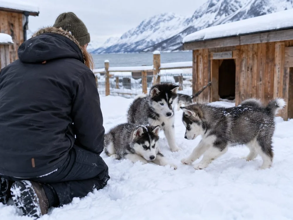 Puppy Training at the Husky Kennel with Lunch